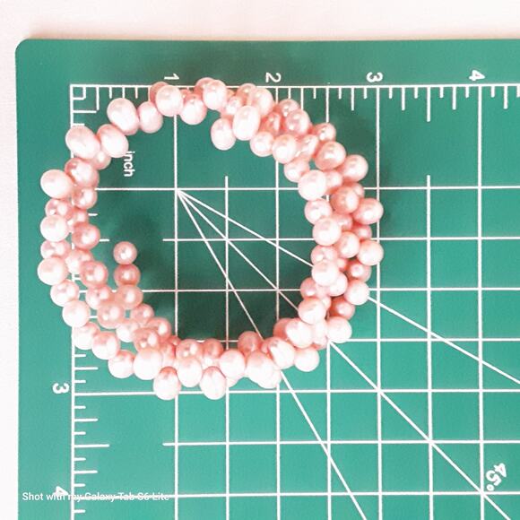 Cotton Candy Pink Pearlesque Beaded Wrap Bracelet - Picture 7 of 8